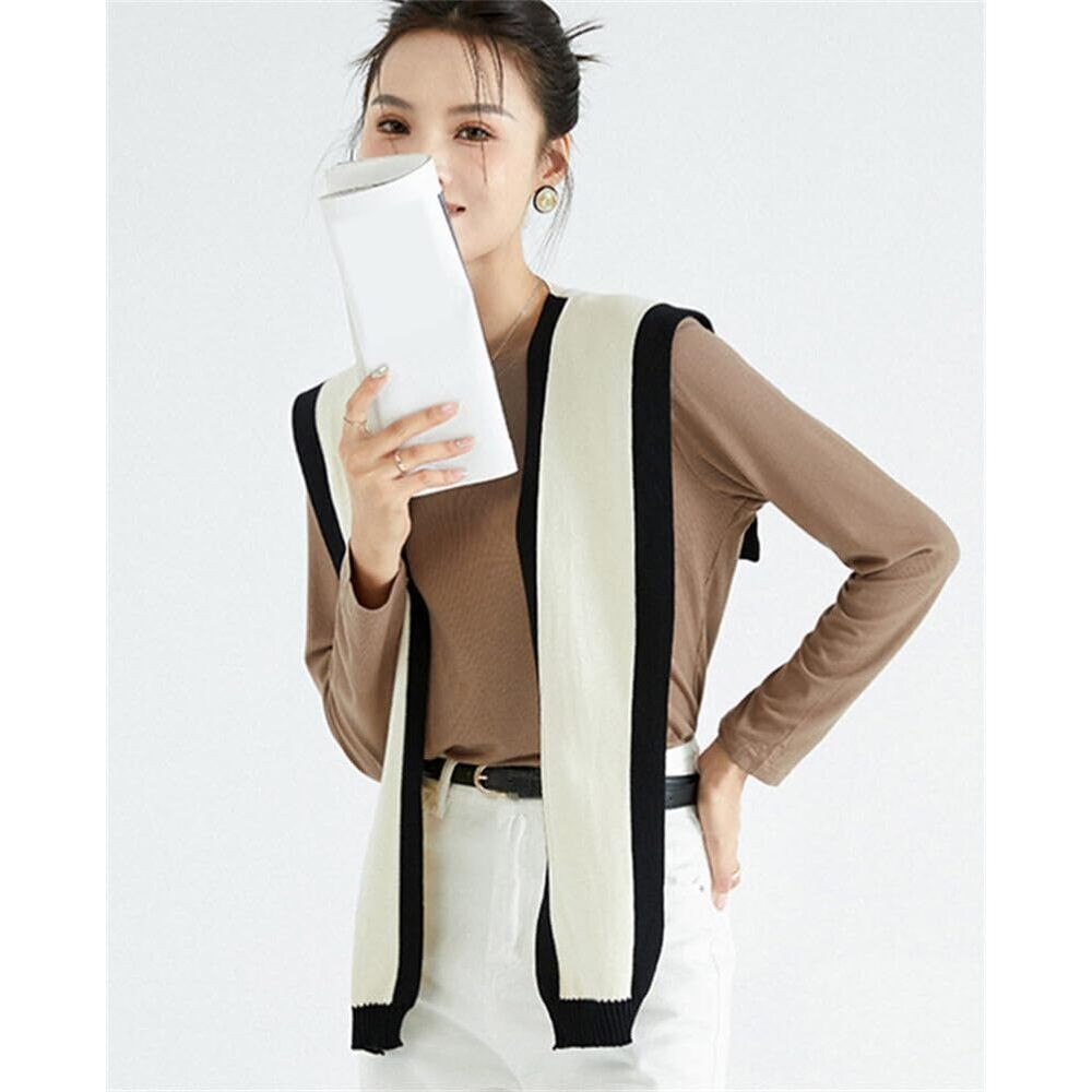 3742 Women Casual Shawl Wraps Knitted Sweater Shawl Knotted Shoulder Tops Soft - Picture 4 of 9